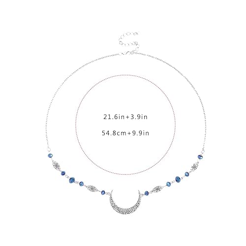 Miniatura 7 de Diadema bohemia con cadena de media luna, diadema hueca, cadena de cabeza de luna, diadema de diamantes de imitación, diadema de graduación,