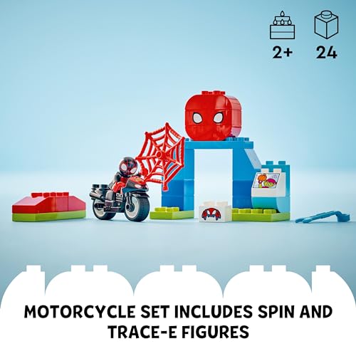 LEGO DUPLO Marvel Spin’s Motorcycle Adventure Set 10424 Building Blocks Toys for 2+ Gift for Boys and Girls