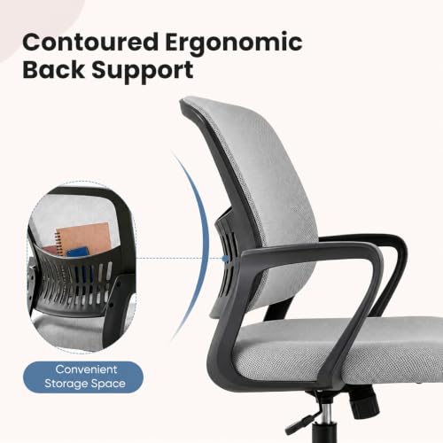 Image of DUMOS Ergonomic Office Chair, Home Office Desk Chairs, 1 Pack, Gray