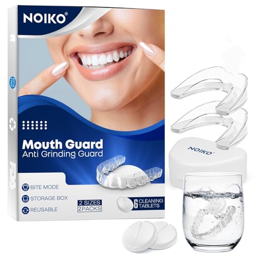 Mouth Guard for Grinding Teeth at Night, Mouth Guard for Clenching Teeth at Night Upgraded Safety EVA Material, Night Guards for Teeth Grinding, Anti Grinding Guard for Adult with 6 Cleaning Tablets