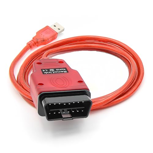 Washinglee ECU Diagnosekabel kompatibel für Renault und Dacia, OBD2 Codeleser und Scanner für Renault und Dacia ECU, Treiber/APP muss installiert werden