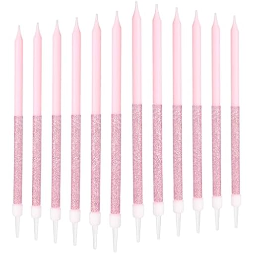 mciskin Velas de cumpleaños rosas para pastel, 12 velas rosas para decoración de tartas para fiesta de cumpleaños, velas largas brillantes, velas altas con purpurina, baby showers, aniversario de boda | Ya disponible en tu tienda friki favorita! En mundofriki.es!