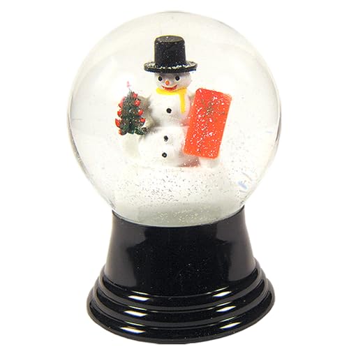 Alexander Taron PR1079, Real Viennese glass snowglobe with snowman and gift - made in Austria - see items #PR1229 and #PR1152 for smaller sizes