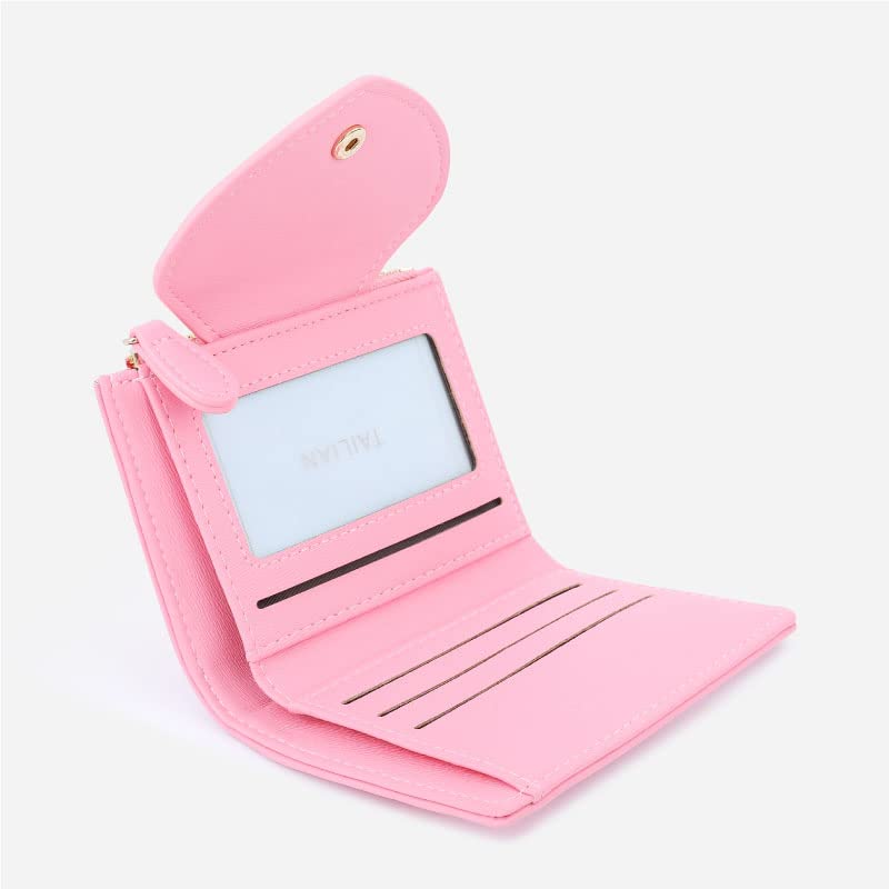 Small Wallets for Girls Kids Cute Slim Bifold Wallet Little Cash Pocket Card Holder Zipper Coin Purse for Women (Yellow)3