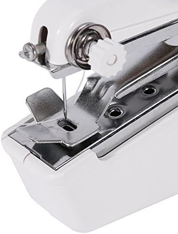 Close-up view of the needle and presser foot area of the Yosoo Handheld Sewing Machine.