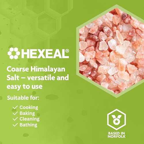 Hexeal Himalayan Pink Salt 20kg – 20kg Bag of Coarse, Food Grade Salt – Suitable for Seasoning & Cooking – 100% Natural Salts for Soothing Baths, Beauty & Cosmetics