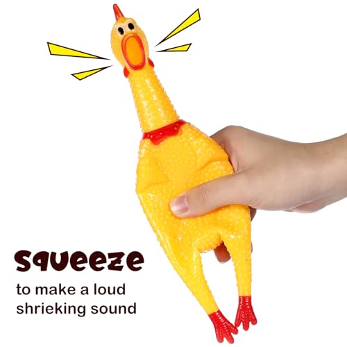 TOYANDONA Große Schreien Huhn Spielzeug Gelb Gummi Squaking Huhn Spielzeug Neuheit Und Langlebig Gummi Gag Hund Geschenk für Jungen Mädchen