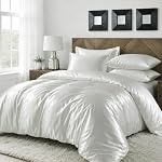 Luowei – Luowei Satin Bettwäsche 155x220 cm Sommer Weiß Kühlung Luxus