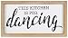 SANY DAYO HOME Rustic Wood Framed Signs 9 X 16 inch Hanging Farmhouse Wall Art Décor with Funny Saying for Home, Kitchen, Bathroom - This Kicthen is for Dancing