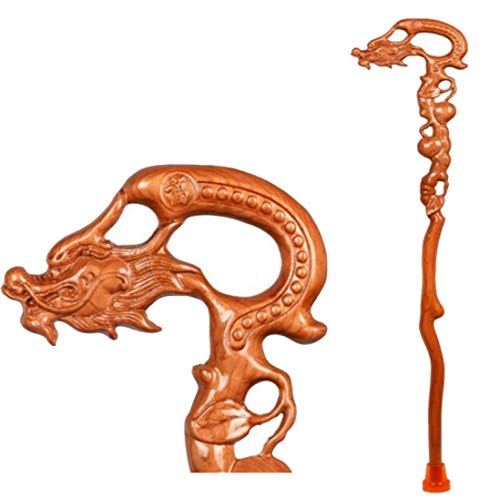 ELIUSI Hand Carved Wood Walking Sticks for Women, Solid Wood Walking Canes with Rubber Tip, Strong Wooden Canes Support 240lb,Canes_37inch