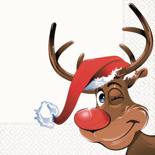 20 Servietten Rudolph / Rentier / Winter / Weihnachten 33x33cm