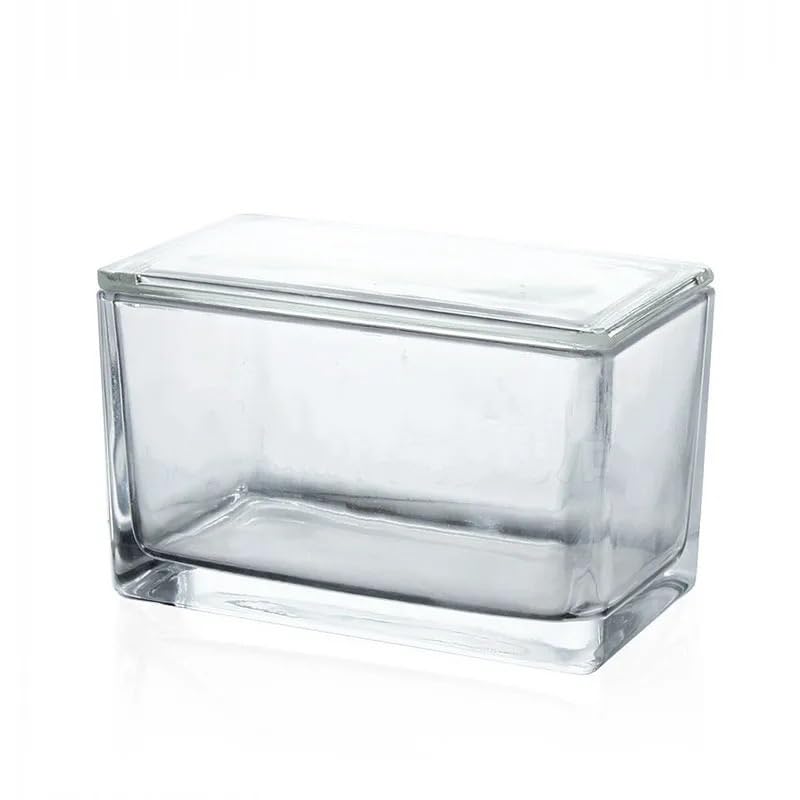 Staining Cells Glass Dyeing Tank Rectangle Staining Tank for Up to 60 Microscope Slides (Approx. 76 * 26mm) Thick Walls with Cover