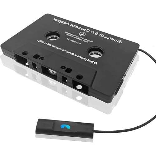 Editbar Casetes de audio Bluetooth 5.0, adaptador Aux Bluetooth para coche, adaptador Bluetooth para coche, adaptador de casete para radio de coche, teléfono móvil, smartphone, reproductor de casete,