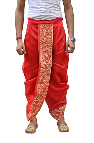 Image of Men's Ready to Wear Pant System MARWADI Embroidered Dhoti for Marriage, Party, Pooja, Festival etc. (GC009)