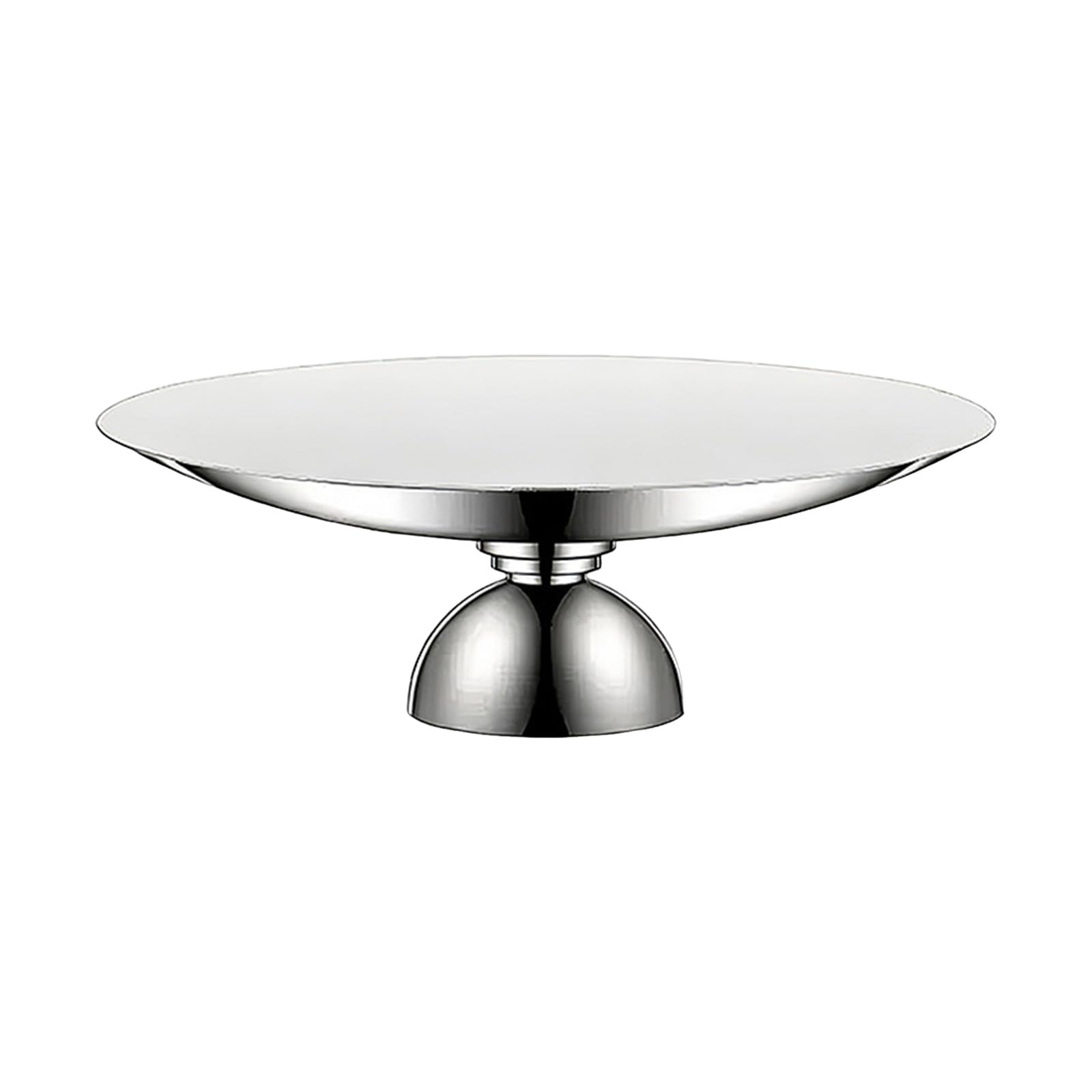 Mekalero Stainless Steel Fruit Tray Stand with Pedestal Base, Round Dessert Serving Plate for Tabletop and Fruit Display Dessert Plate Platter Pastry Holder Candy Tea Tray Appetizer Display Serving