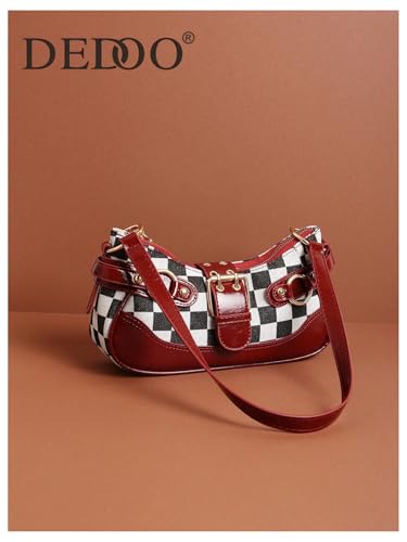 Image of GORGLITTER Women's Y2k Shoulder Bag Buckle Western Vintage Hobo Pu Leather Handbags with Coin Purse