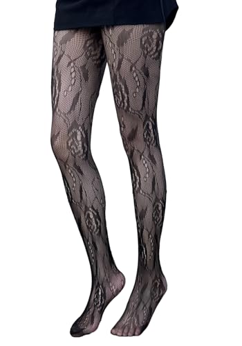 Women's Fishnet Stockings Lace Patterned Tights High Waist Pantyhose4