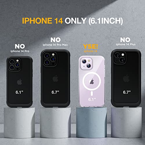 Image of Miracase Magnetic for iPhone 14 Case 6.1'', [Bubble Free] Full-Body Bumper Phone case with Built-in Full Glass Screen &Lens Protector,No Gap,Compatible with MagSafe,Drop Proof 14 Cover,Clear