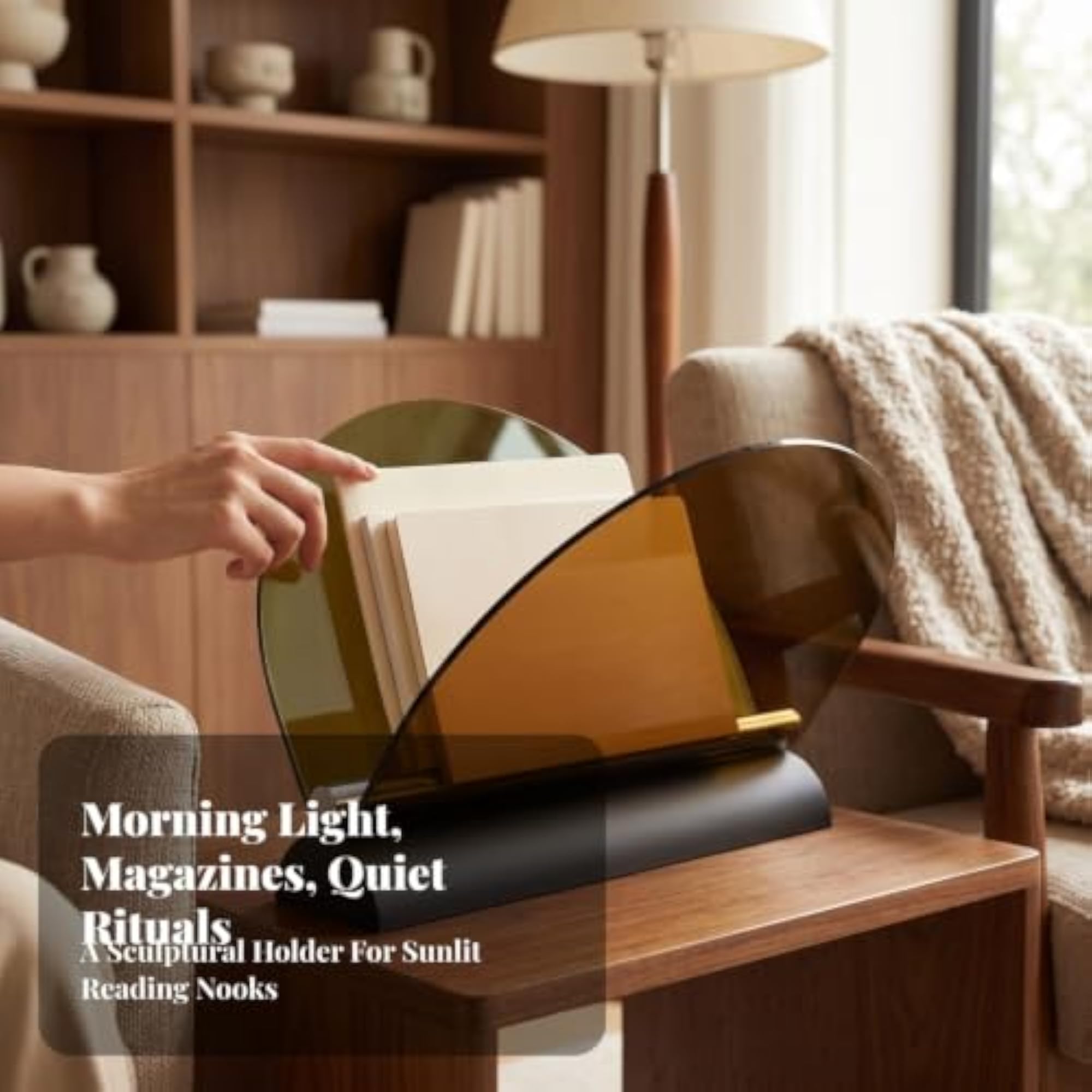 Translucent Acrylic Magazine Rack, Minimalist Design