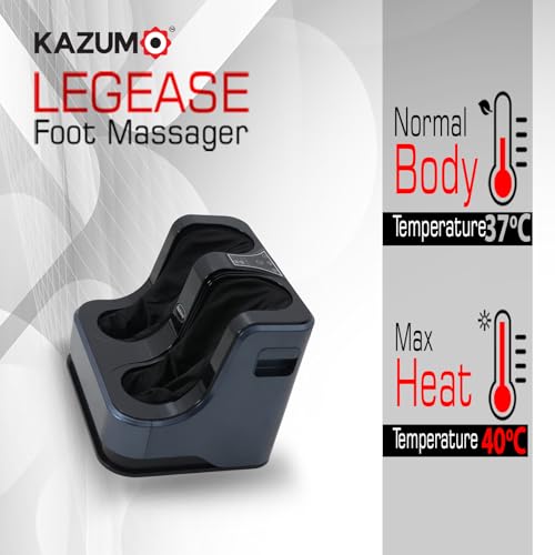 Image of LegEase Foot Massager with 40C Warm Therapy, 4-Motor Rolling & Kneading Massage for Relaxation & Fatigue Recovery, Pain Relief Foot Calf & Leg Massager with Vibration, Boosts Blood Circulation, Ergonomic Design (Blue)