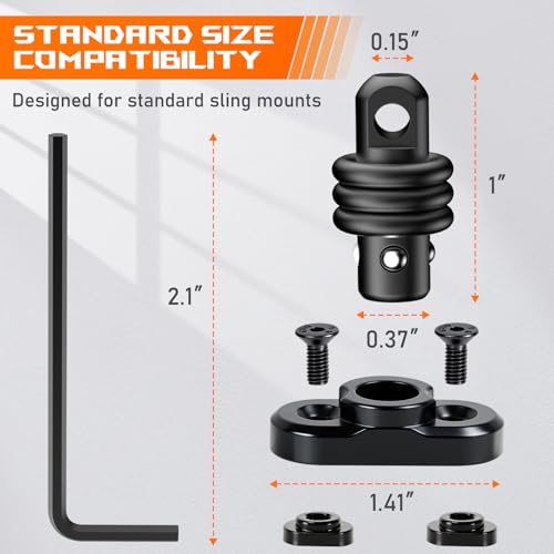 Image of QD Sling Swivel Stud for QD Sling Mount, Heavy Duty Steel Quick Detach Sling with Button
