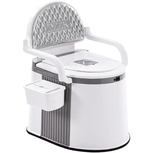 ポータブルトイレ 介護用 簡易トイレ 手すり付き 携帯トイレ 便器 大人用 洗えるバスケット付き 屋外 屋内可動トイレ、妊婦高齢者および身体障害者用 寝室 キャンピングカー用 (グレー)