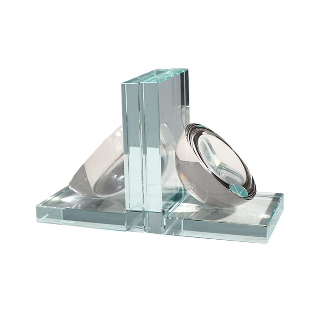 Sujetalibros para Sujetar Libros, sujetalibros Modernos Resistentes, sujetalibros de Cristal Transparente, Adornos, estantería de Estudio, Extremos de Libros de Escritorio para Sujetar Libros, si
