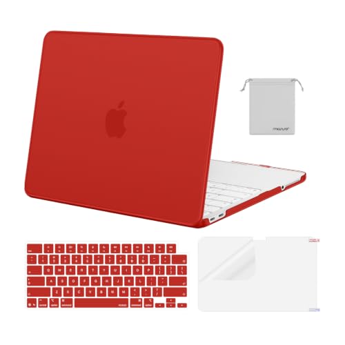 Image of MOSISO Compatible with MacBook Neo Case 13 inch 2026 A3404 A18 Pro Chip | 4 in 1 Kit Precision Fit Crack & Scratch Resistant Protective Hard Shell Case Cover, Red