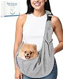 Snqqmtt Dog Carrier Sling for Small Dogs and Cats(0 to 12 lbs), Puppy Sling Carrier with Adjustable Strap, Travel Safety Harness, Hands-Free Pet Carring Holder Travel Bag for Outdoor, Gray