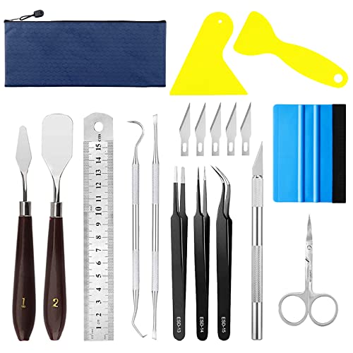 X SIM FITNESSX 18 Pcs Craft Weeding Tools Set, Basic Craft Tools for Weeding, HTV, Cameos, Lettering, Including Scissor Tweezers Weeders Scraper Spatula