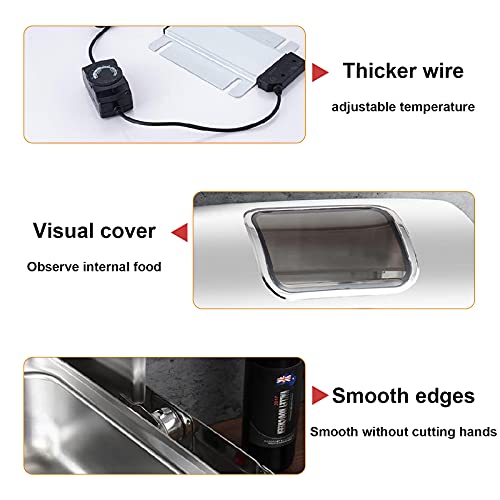 DBMGB Chafing Dish Set Speisenwärmer Buffetwärmer, 6L Wärmebehälter für Essen Buffetwärmer mit Sichtbarem Glasdeckel für… – Bild 6