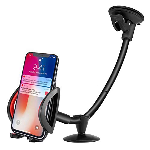 IPOW Auto Handyhalterung mit Langem Arm für Armaturenbrett Schwanenhals KFZ Handy Halter universal kompatibel mit iPhone X/8/8 Plus/7/7 Plus/6/6s Galaxy S8/S7/S6 Edge/S5 und andere Smartphones