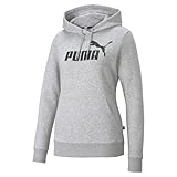 Puma Women's Essentials Logo Fleece Hoodie, Light Gray Heather, Medium