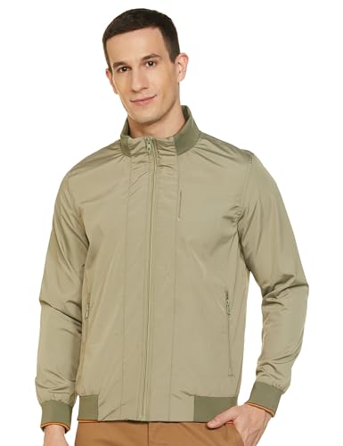 Image of Qube By Fort Collins Men's Nylon Standard Length Regular Fit Windbreaker Jacket - All-Weather & Winter Protection, Lightweight & Windproof