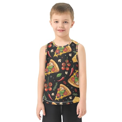 J JOYSAY Pizza Tomato Chili Boys Tank Top Sleeveless Muscle Shirts Quick Dry Sport Active Workout Kids T-Shirts 3-15T2