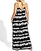 Pinup Fashion Plus Size Women's Black and White Striped Maxi Dress Summer Casual Bohemian Spaghetti Strap Long Sundress with Pockets