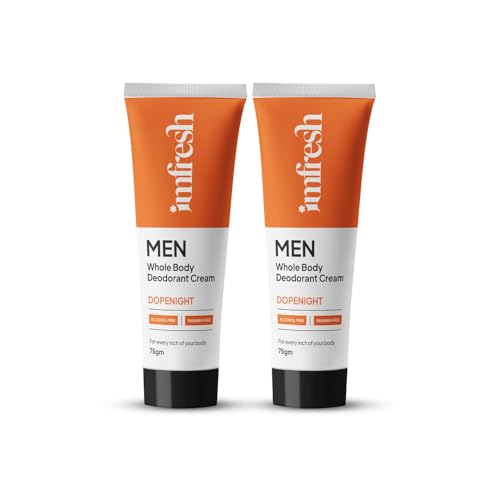 Image of imfresh Men Dopenight | Deodorant Cream For Whole body & Underarms Area | Long Lasting Odour Control | Whole Body Odour Protection | Helps in brightening underarms, (Pack of 2), 75gm | As Seen on Shark Tank