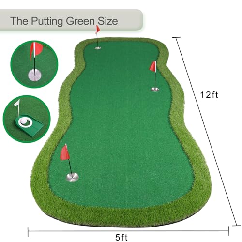 Image of Golf Putting Green, Practice Putting Green Mat, Large Professional Golfing Training Mat for Indoor Outdoor