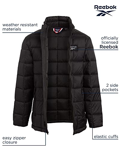 Reebok Boys' Outerwear- Lightweight Glacier Shield Quilted Bubble Puffer Jacket, Size 8, Jade Black #TOP1