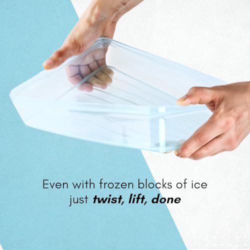 Image of LocknLock Freezer Fit 3.5 L Container with Tray | Airtight Stackable Food Storage for Meal Prep | Microwave & Dishwasher Safe | BPA Free Freezer Container with Lid