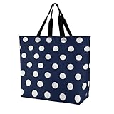 LQXNYTC Navy Blue And White Polka DotFashion Women Large Tote Bag, Work & Shopping Daily Use