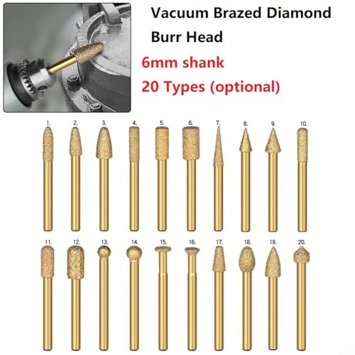 Fresa diamantada vacuum brazed 6mm para metal y piedra miniatura 5