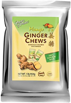 Prince of Peace Ginger Chews with Mango, 1 lb. – Candied Ginger – Mango Candy – Mango Ginger Chews – Natural Candy