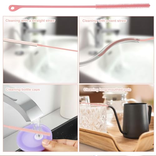 Gutol 3er-Set wiederverwendbare Silikon-Reinigungsbürsten (9,5 cm) für Strohhalme – Langlebige Reinigungswerkzeuge für Metall-, Glas- und Kunststoffrohre (z. B. für Stanley-Strohhalme)