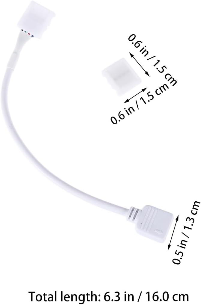 NUOBESTY 4-Pin Led Connector Cable with Needle and Buckles for Easy RGB Led Strip Light Connection Weld-Free Installation for Home Decoration and Lighting