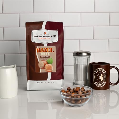 Image of Fresh Roasted Coffee, Hazelnut Flavored Drip Ground Coffee, Medium Roast, Kosher, 2 lb (32 oz)