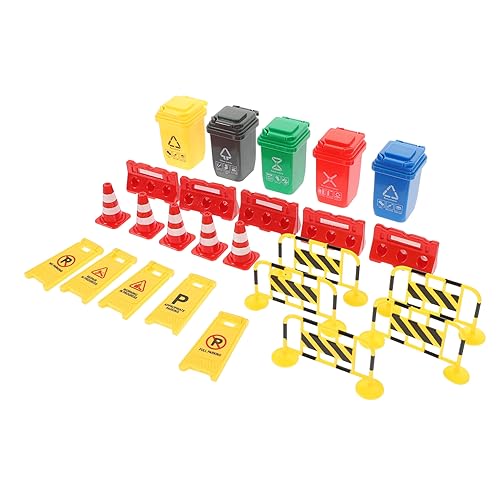 ERINGOGO Educational Traffic Sign Toys Set 25pcs Road Signs Boys and Girls Outdoor Toys Realistic Miniature Traffic Cones Road Blocks