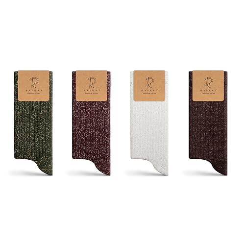 Image of RAFRAY Women's Glitter Socks Crew Length, Premium Shiny Sparkly Socks in Gift Box, 4 Pairs, Size US W: 5-9.5 EU: 36-40