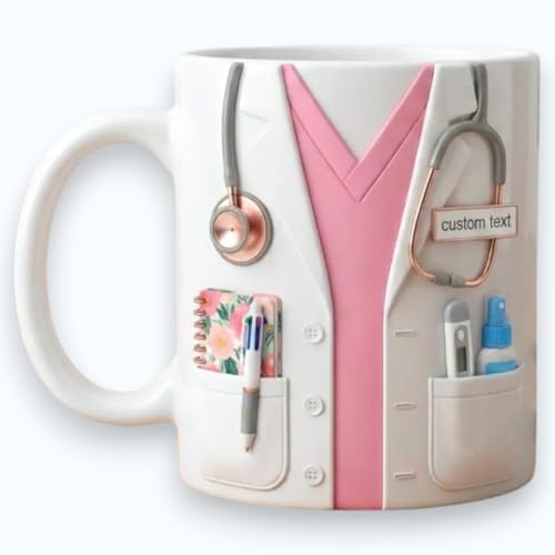 Taza personalizada de cerámica con diseño médico