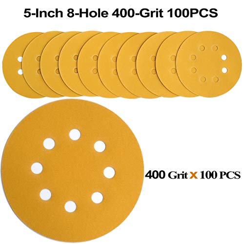 Aiyard 5-Inch 8-Hole Hook and Loop Sanding Discs 400-Grit, 100-Pack by Aiyard - Used condition - Image 3
